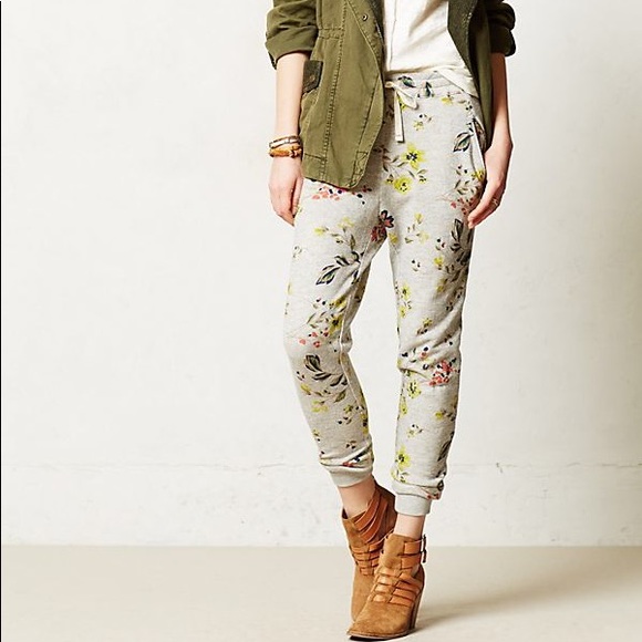 Anthropologie Pants - Anthropologie Saturday Sunday floral terry joggers